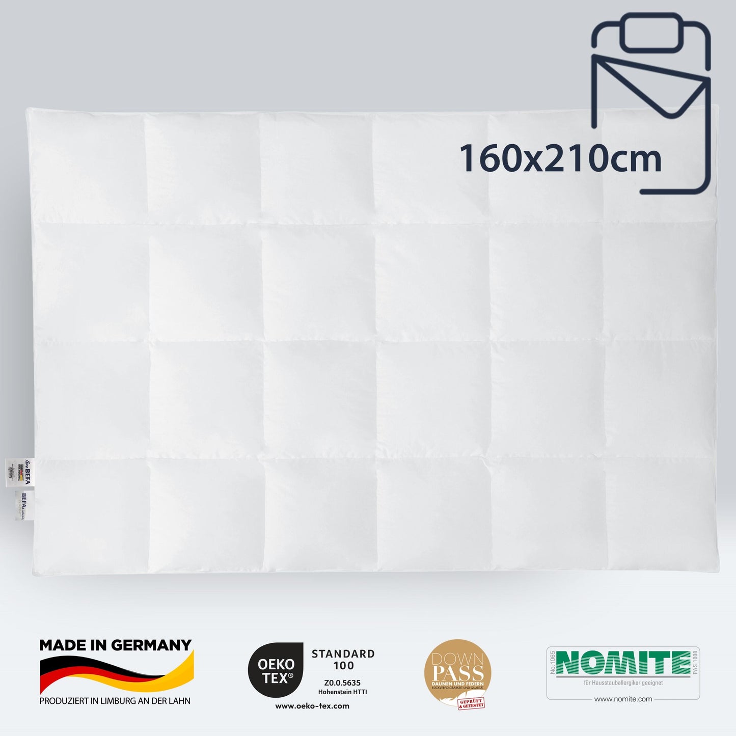 Daunendecke – 90% Daune, Ganzjahreszeiten (2 Stück Set)