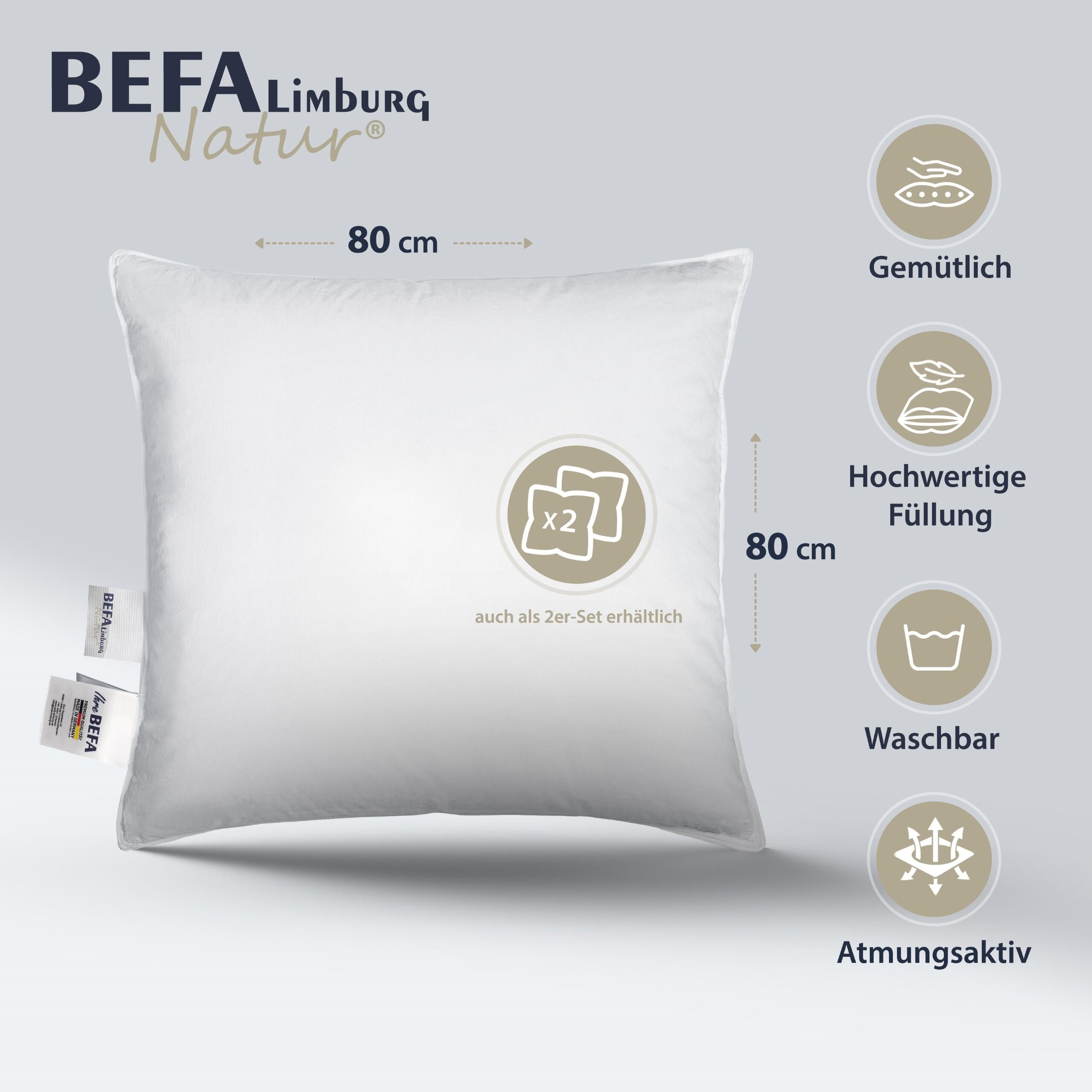 Federkissen - 100% Federn - Nahaufnahme | BEFA Limburg