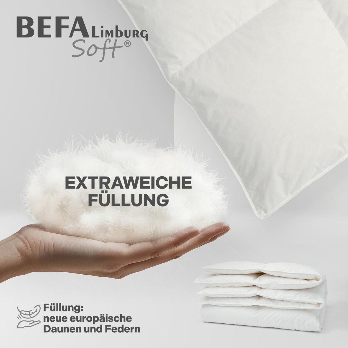 Federdecke - 90% Federn, Winterdecke - 135x200 cm