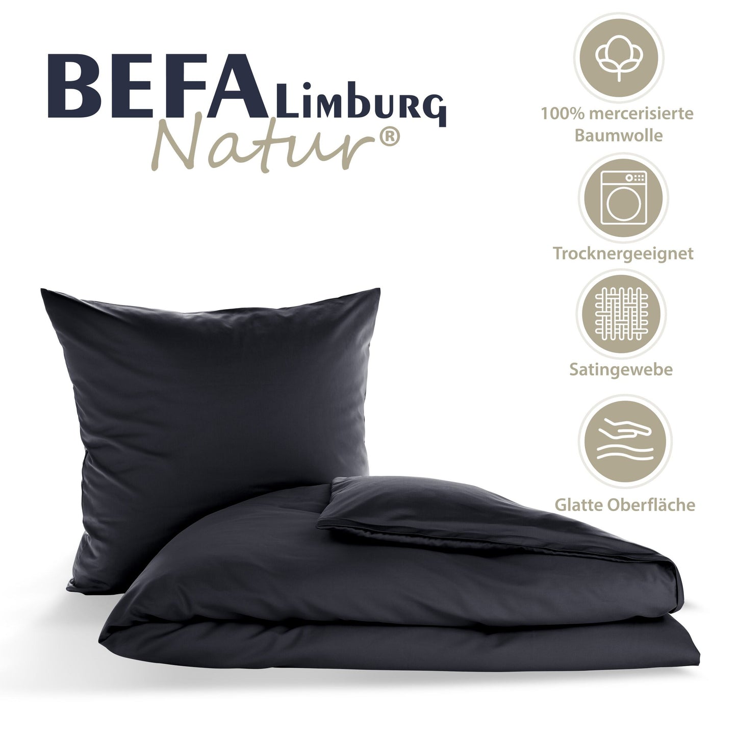 Bettwäsche Made in Germany - Schwarz