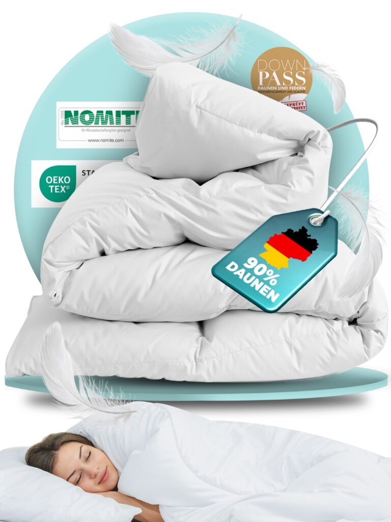 Daunendecke – 90% Daune, Winterdecke - 135x200 cm