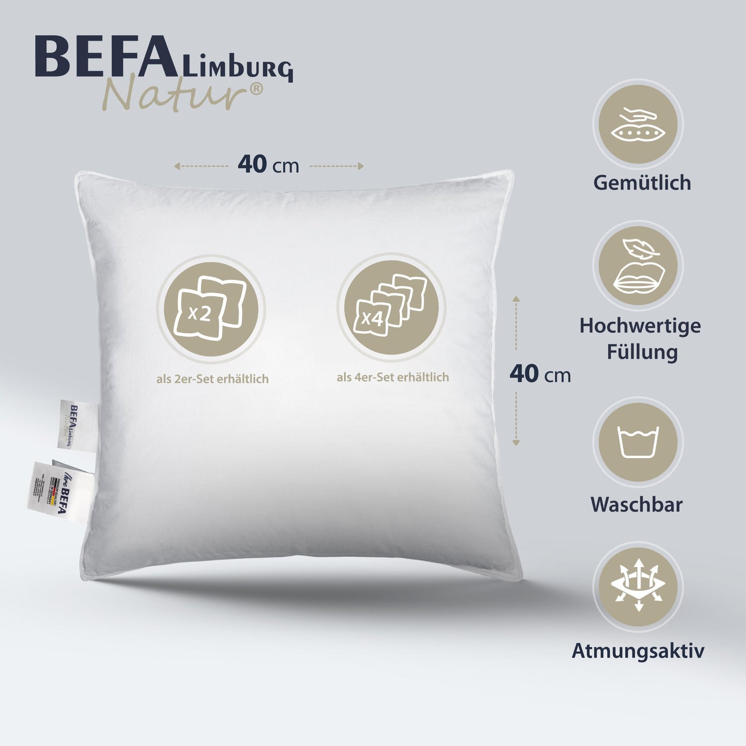Kleinkissen/ Dekokissen Federn - Füllung | BEFA Limburg