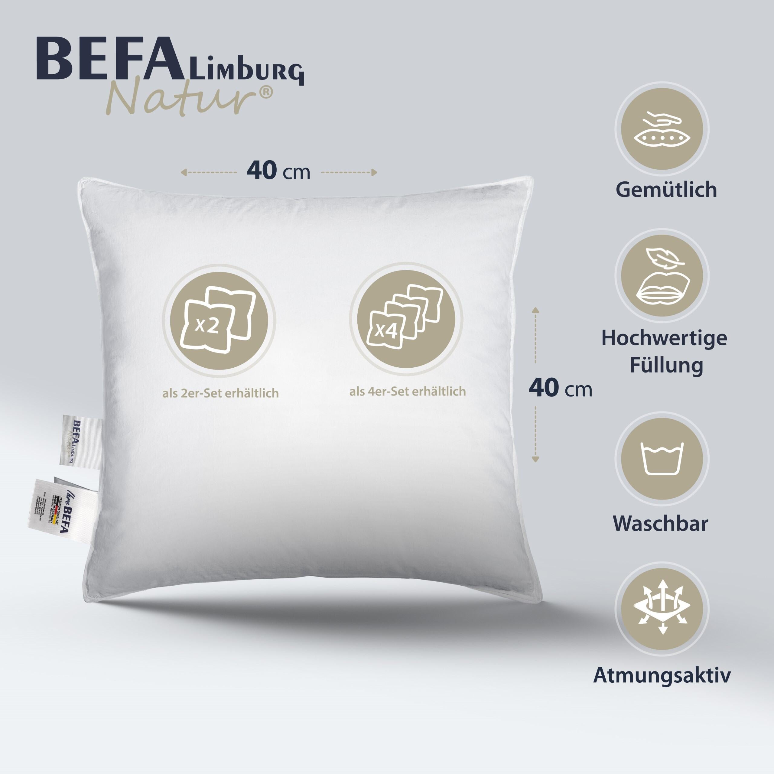 Kleinkissen/ Dekokissen Federn - Füllung | BEFA Limburg