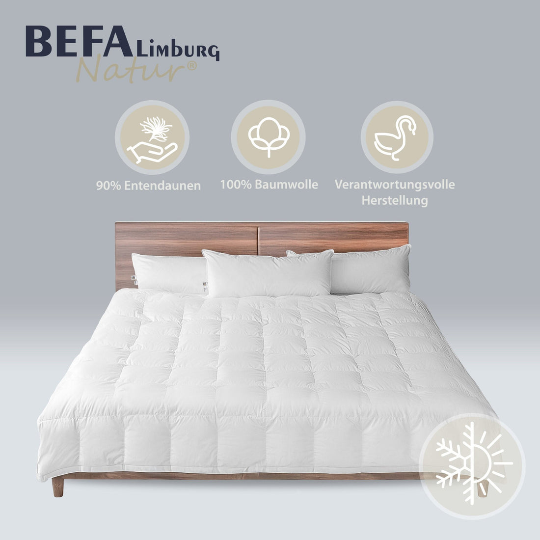Daunendecke – 90% Daune, Ganzjahreszeiten (2 Stück Set) | BEFA Limburg