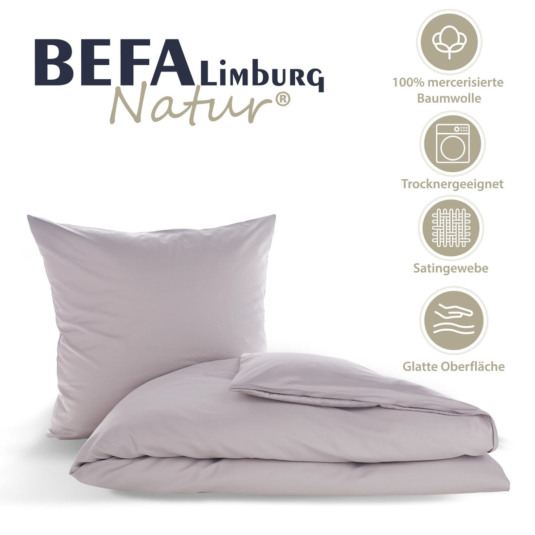 Bettwäsche Made in Germany - Grau - Detailansicht | BEFA Limburg