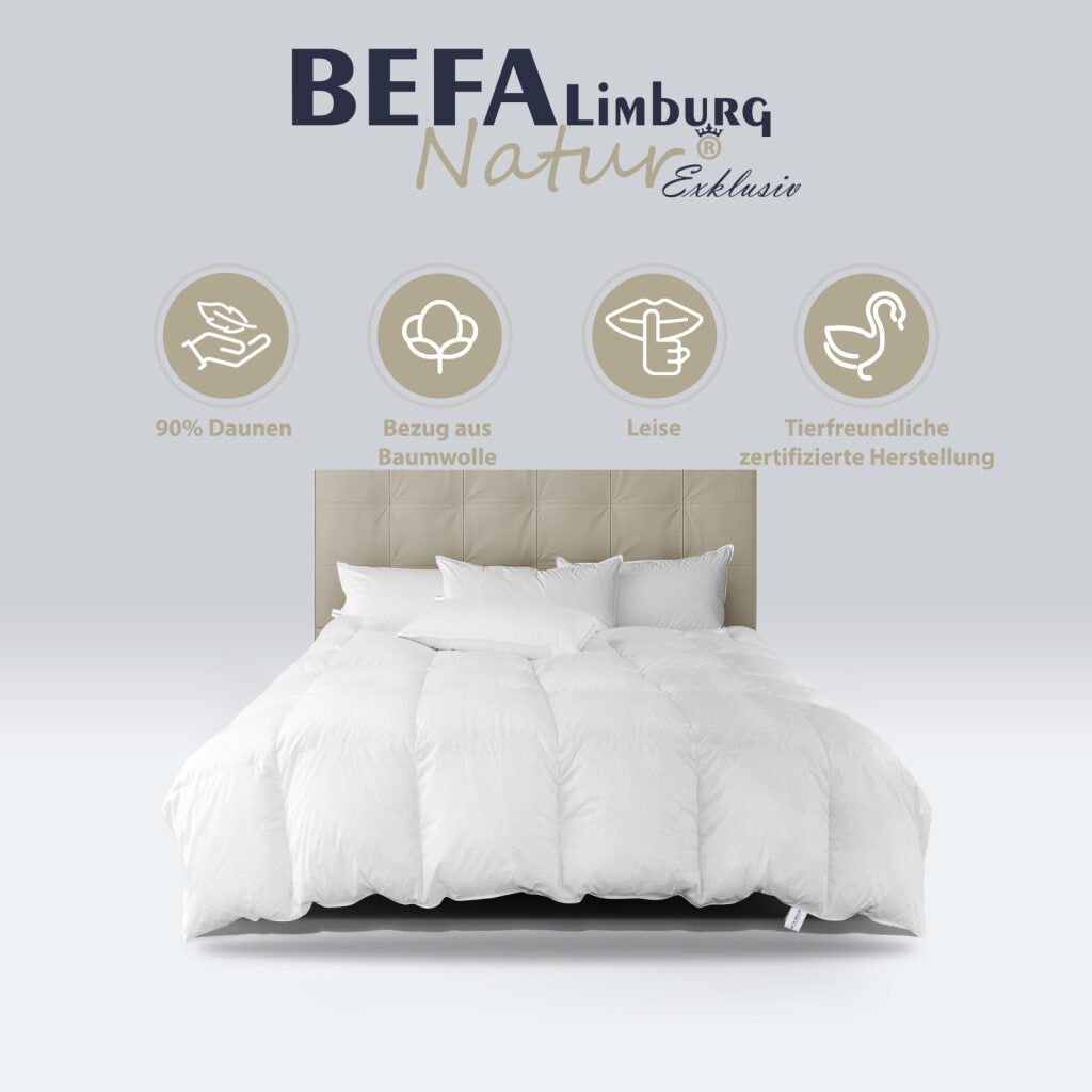 Tencel Daunendecke - 90% Daune, Sommerdecke - Seitenansicht | BEFA Limburg