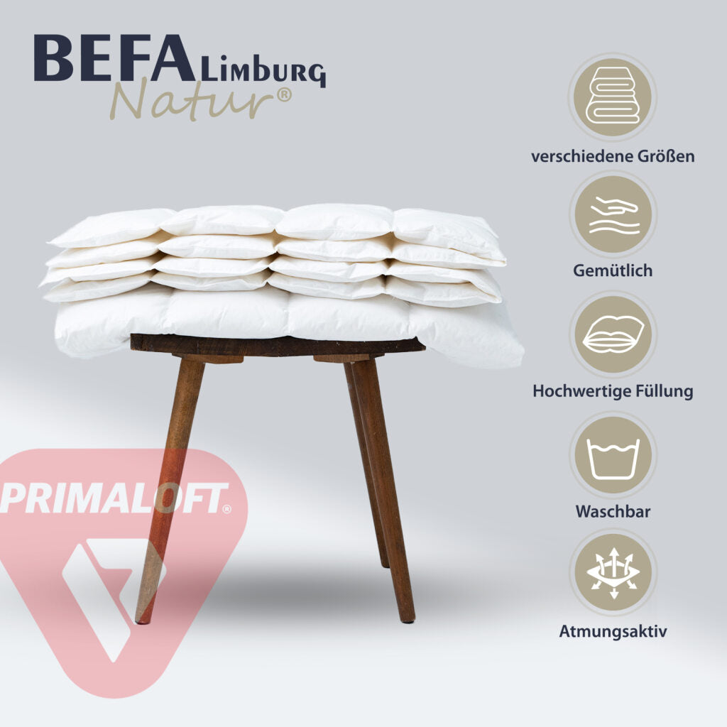 Primaloft Bio Bettdecke, 100% Primaloft Bio - Sommerdecke - Seitenansicht | BEFA Limburg