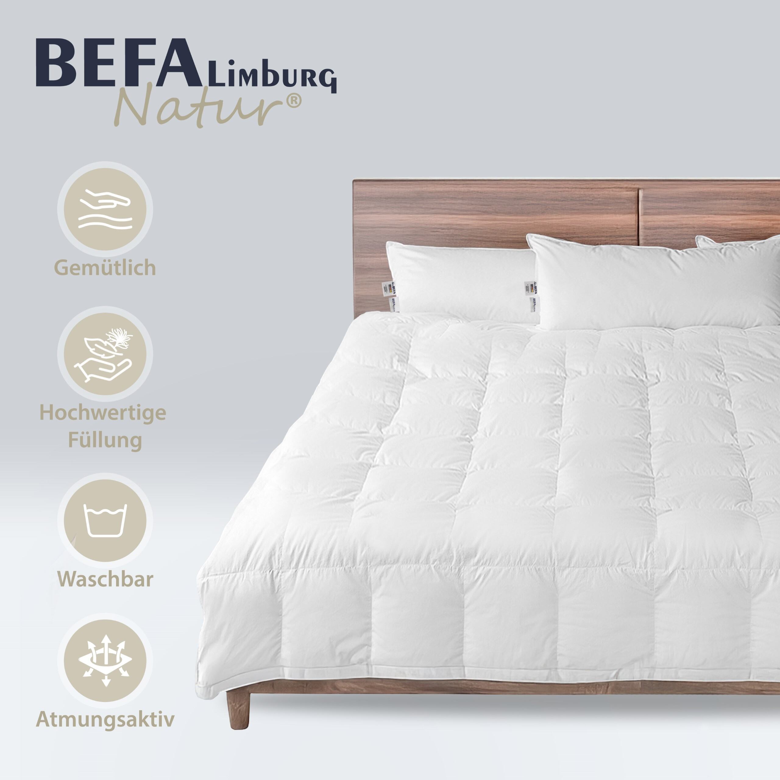 Daunendecke - 90% Daune, Sommerdecke (2 Stück Set) - Seitenansicht | BEFA Limburg