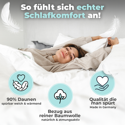 Daunendecke – 90% Daune, Sommerdecke