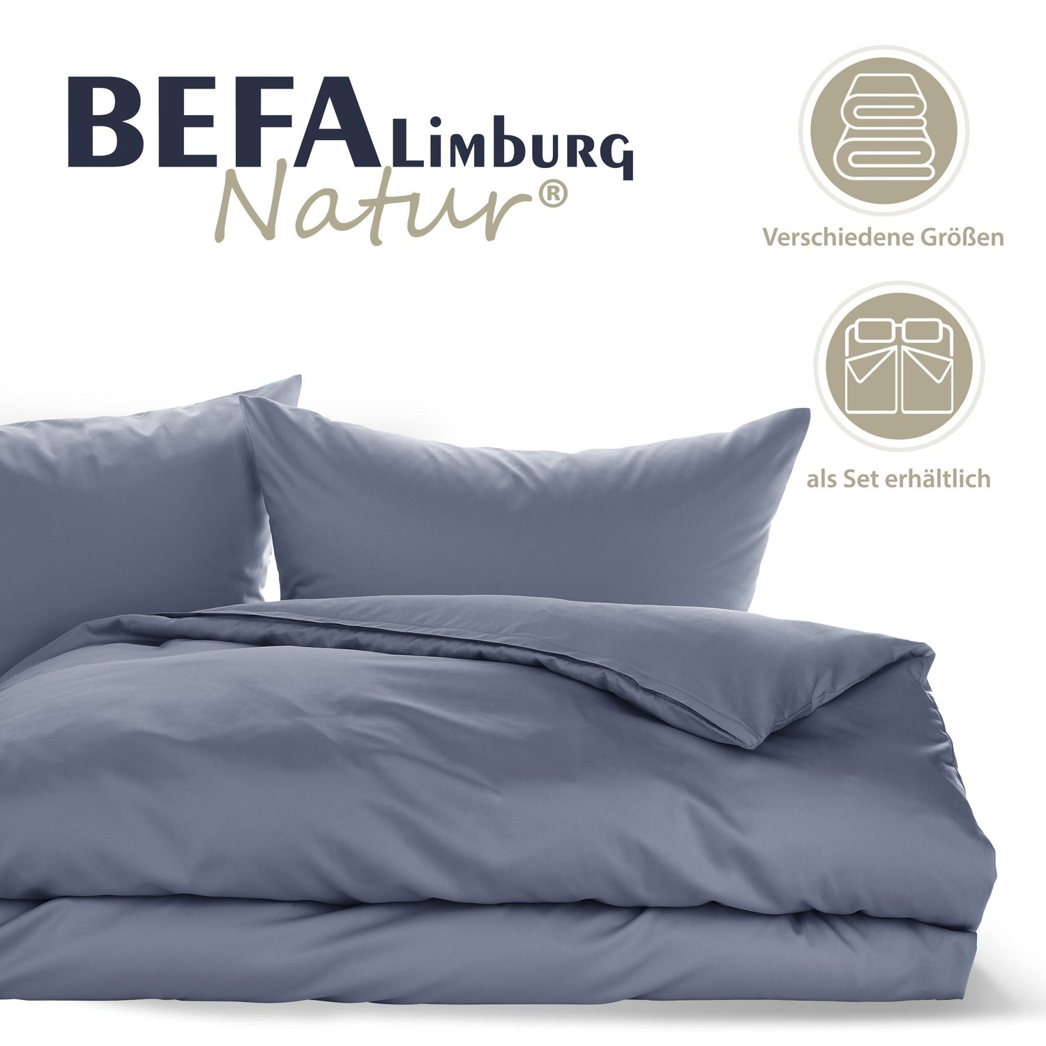 Bettwäsche Made in Germany - Blau - Etikett | BEFA Limburg