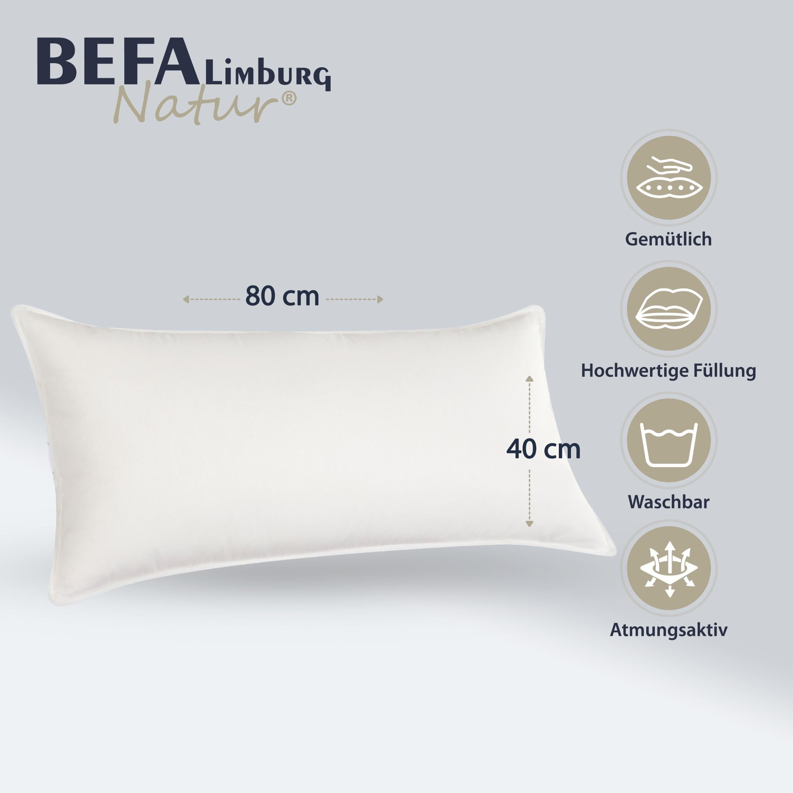 AmeliaHome Kopfkissen 80x80 Cm Mit Reißverschluss – Weiß, Steppbar, Füllung Austauschbar
