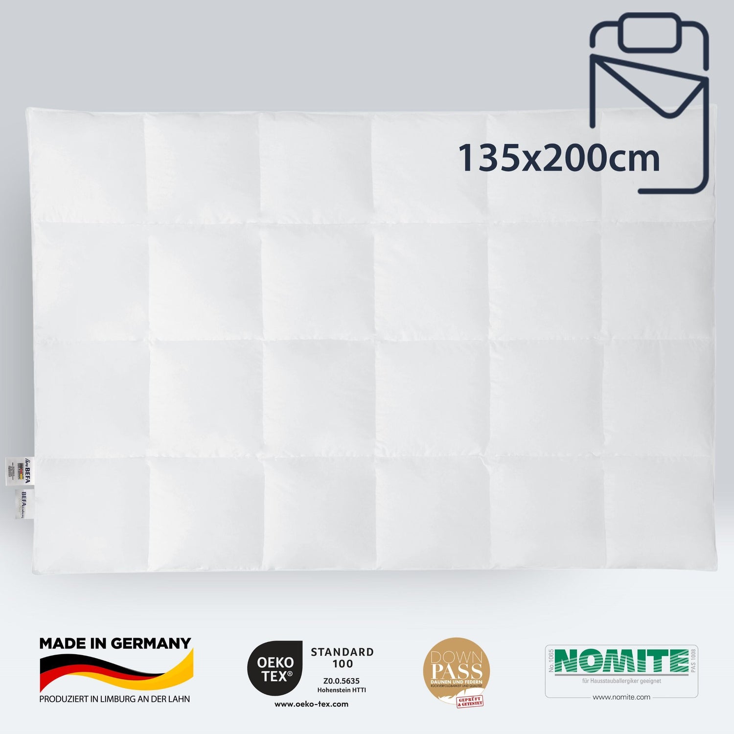 Gänsedaunendecke – 90% Gänsedaune, Sommerdecke