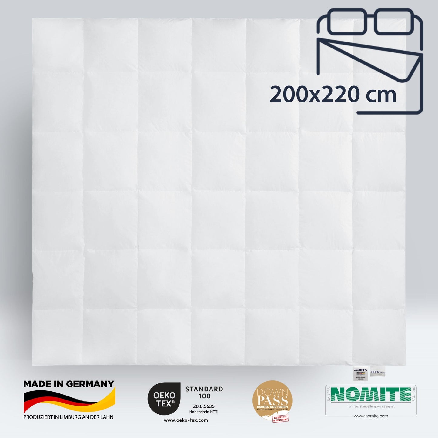 Daunendecke – 60% Daune, Ganzjahreszeiten