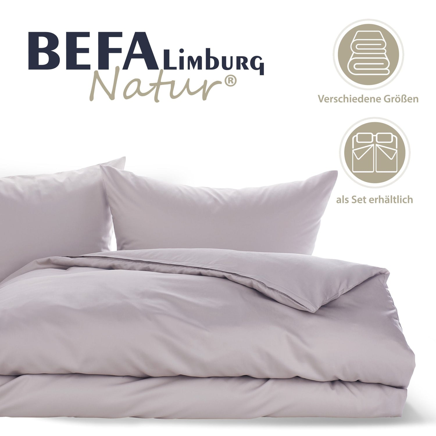 Bettwäsche Made in Germany - Grau - Etikett | BEFA Limburg