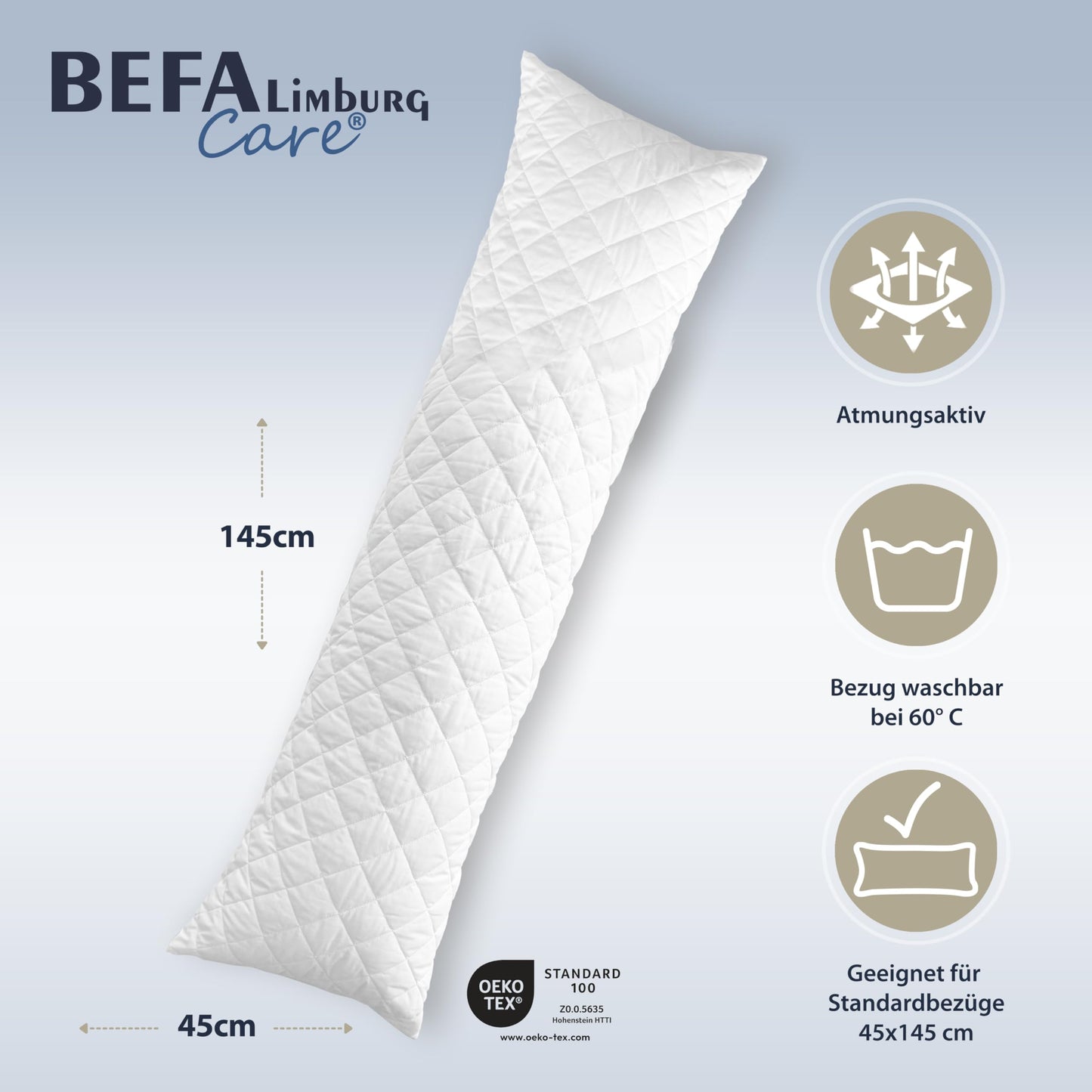 Seitenschläferkissen 40x145 / Schwangerschaftskissen / Extra Fest