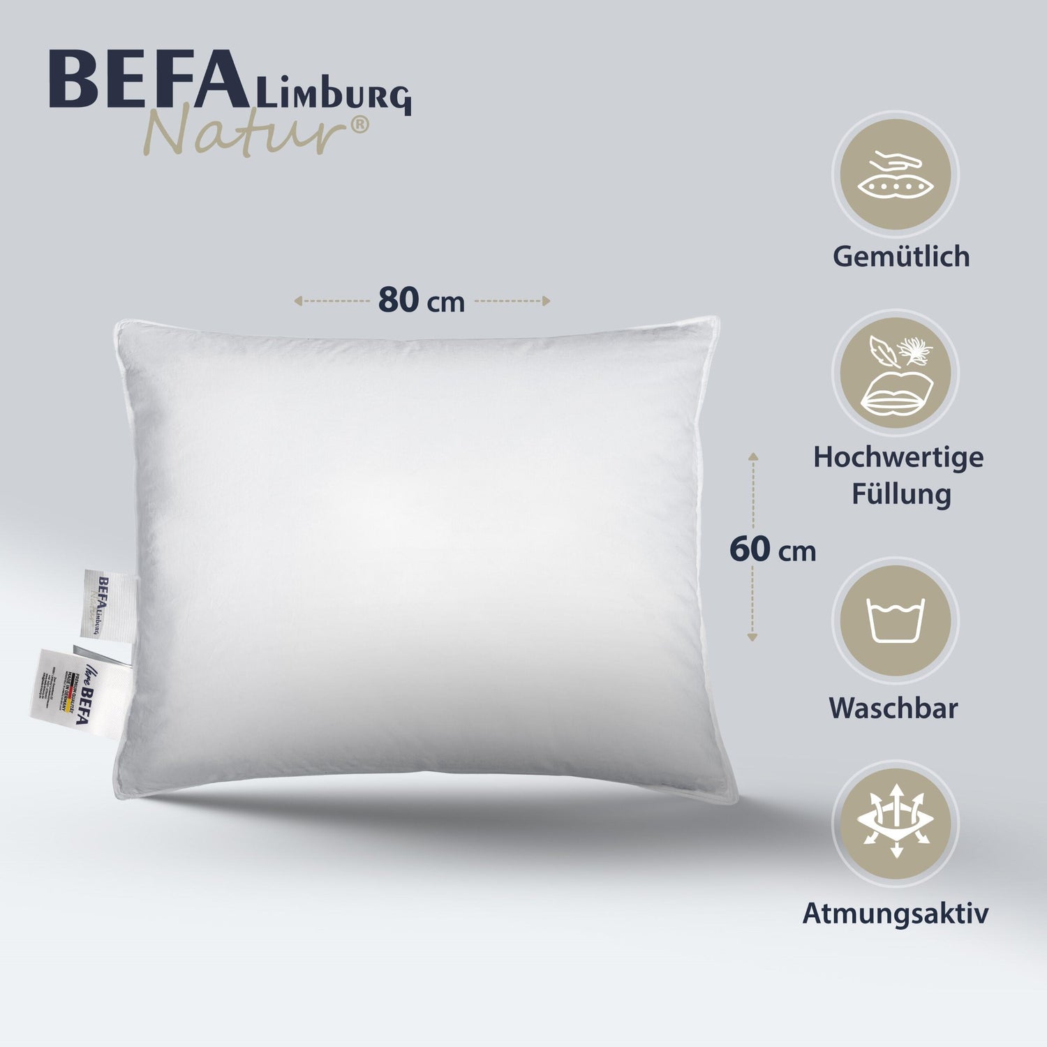 Daunenkissen -  90% Daunen - Detailansicht | BEFA Limburg