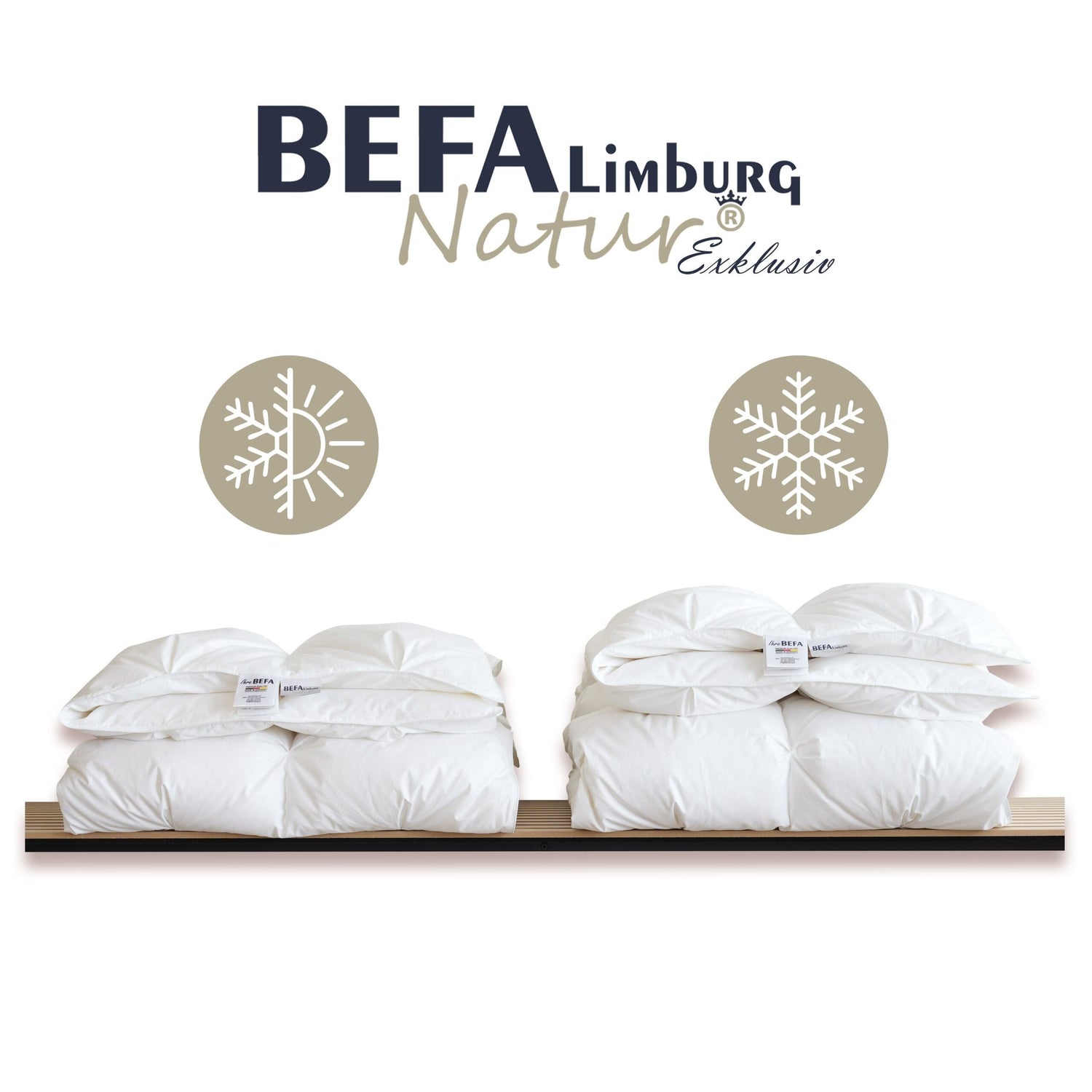 Mont Blanc Bettdecke - 100% Daune, Winterdecke (2 Stück Set) - Verarbeitung | BEFA Limburg