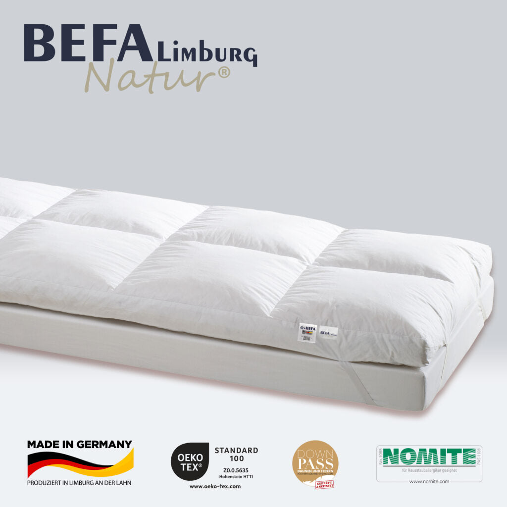 Daunen Matratzenauflage - Einlagig - Etikett | BEFA Limburg