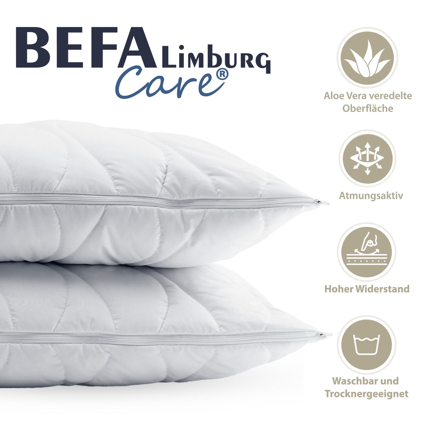 Mikrofaser Kopfkissen mit Aloe Vera - 50 x 50 cm - Detailansicht | BEFA Limburg
