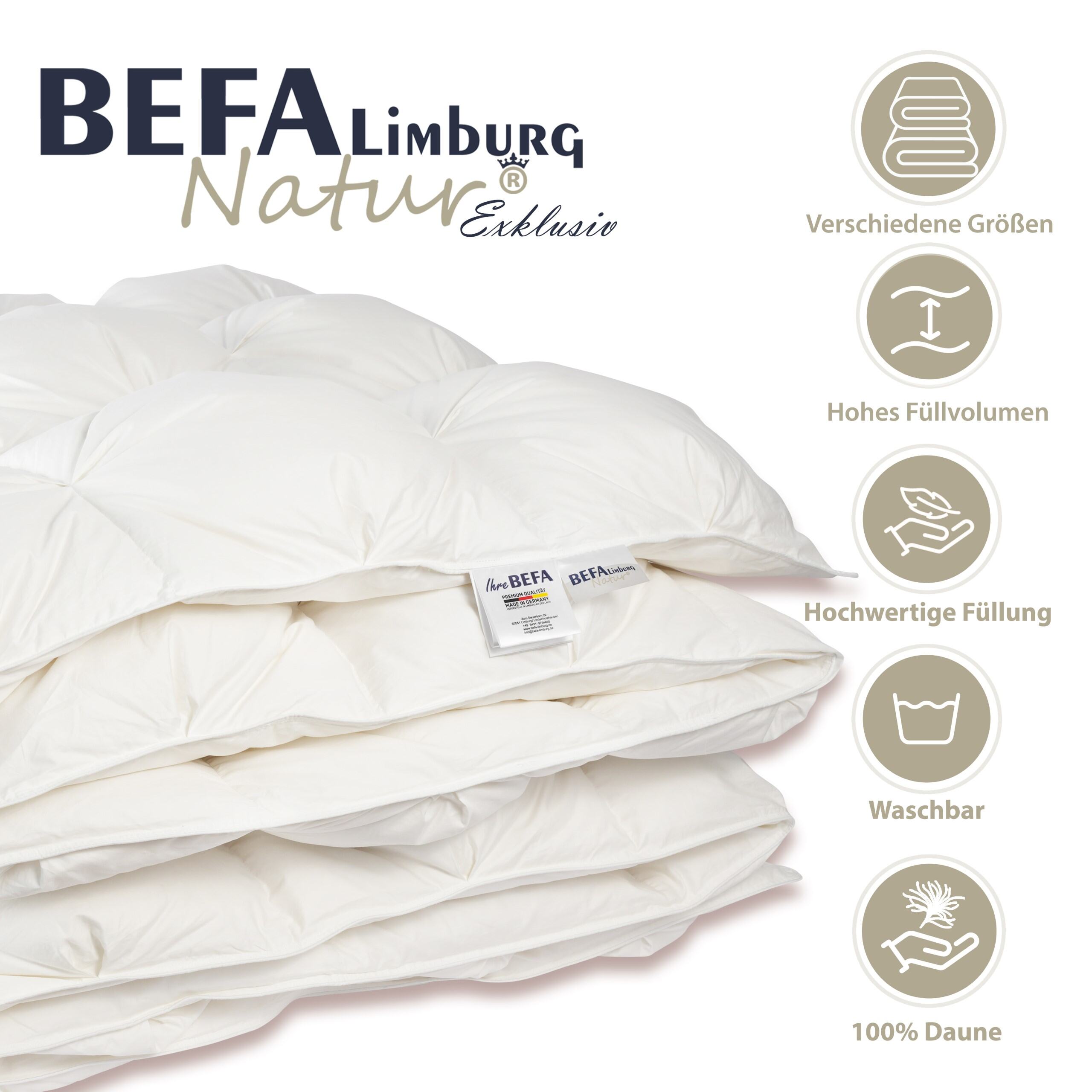 Mont Blanc Bettdecke - 100% Daune, Ganzjahreszeiten - Detailansicht | BEFA Limburg