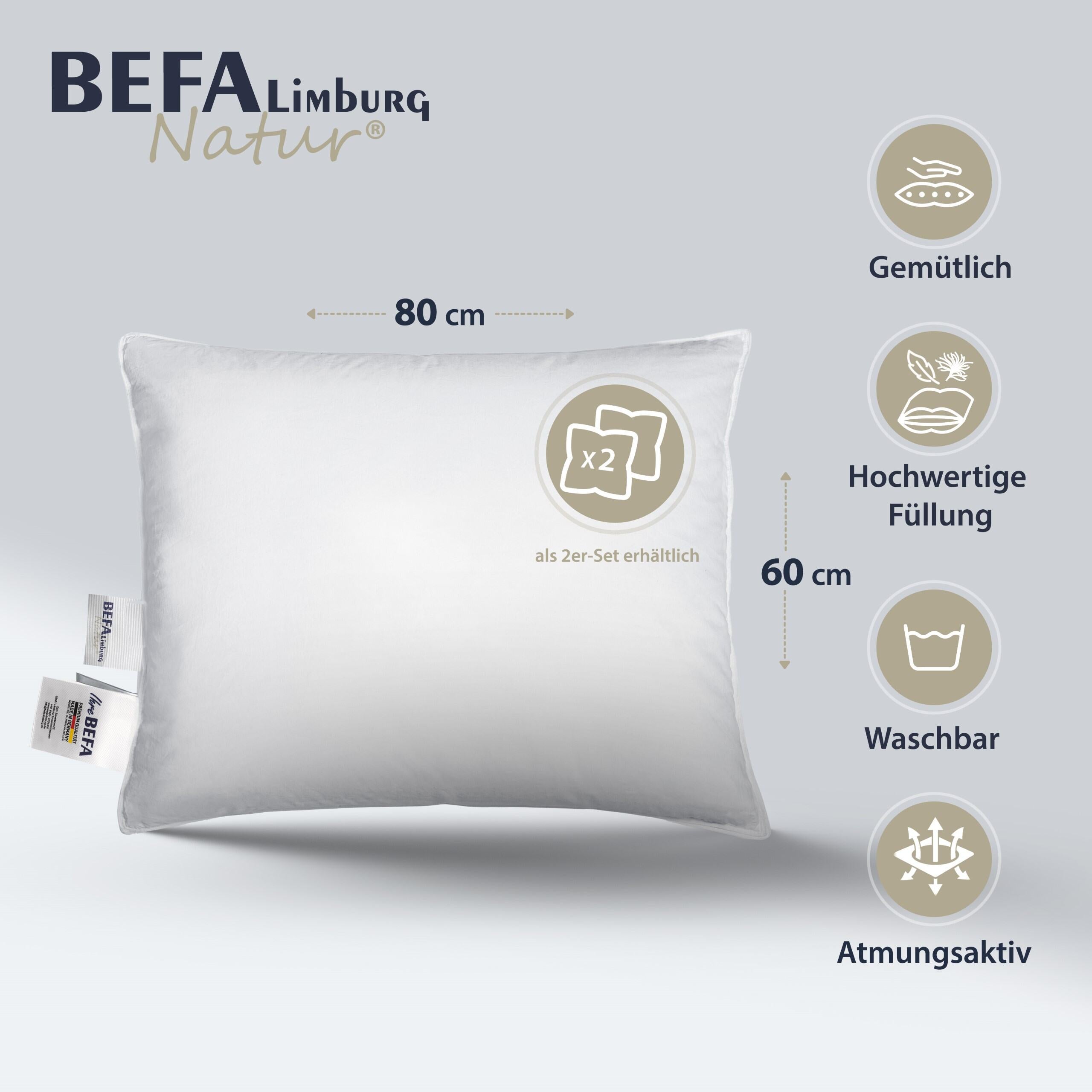 Daunenkissen -  90% Daunen - Seitenansicht | BEFA Limburg
