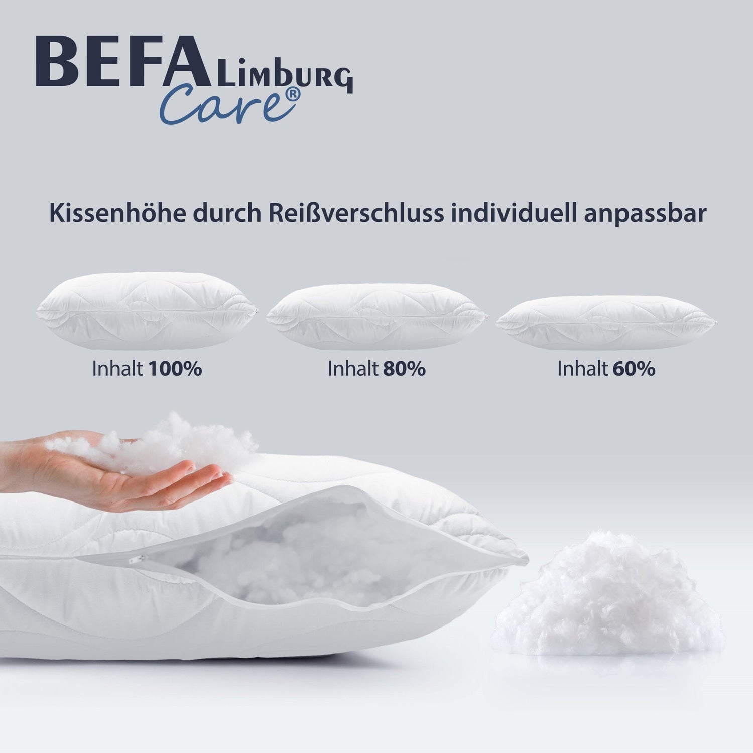 Mikrofaser Kopfkissen mit Aloe Vera - 60x60 cm - Verarbeitung | BEFA Limburg