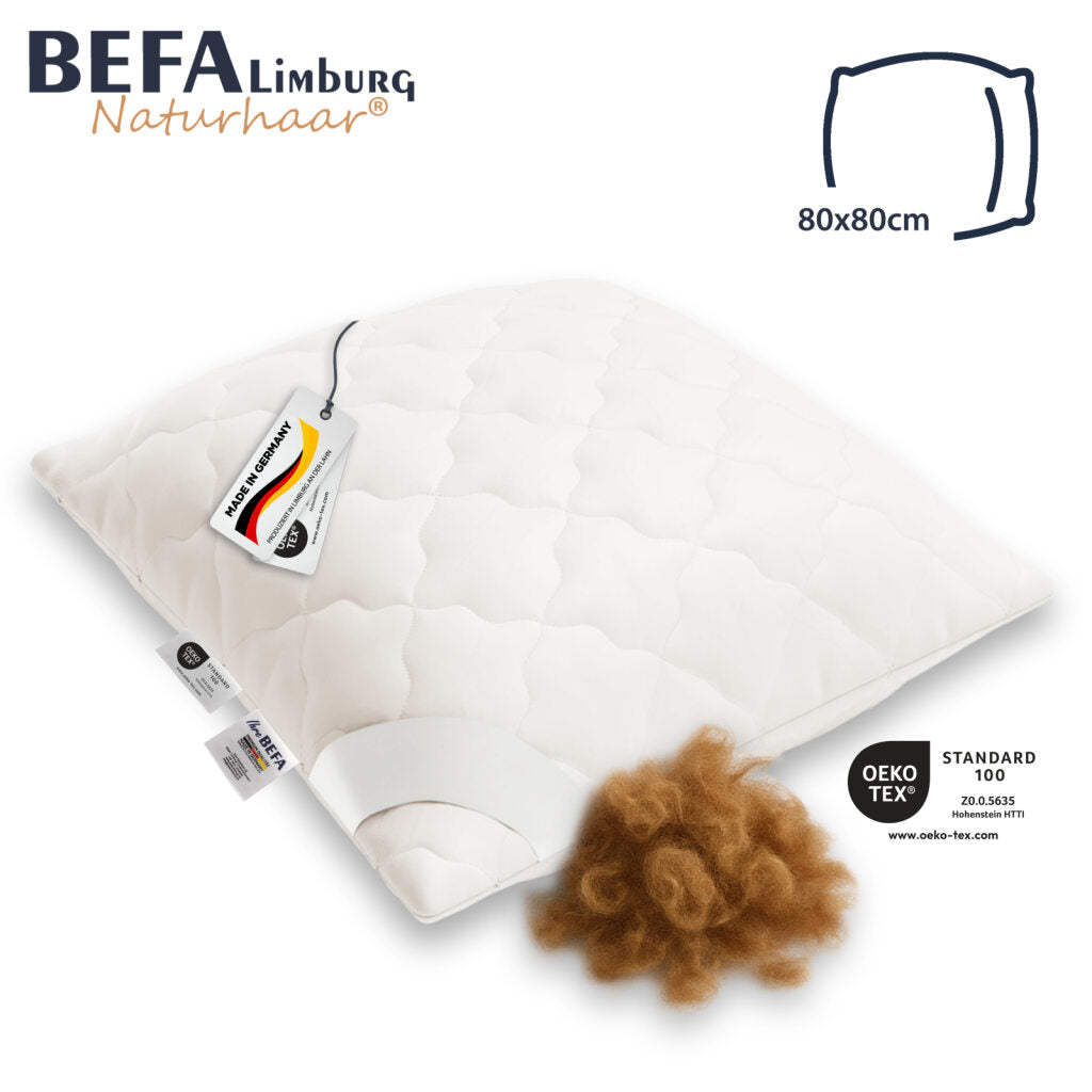 Kamelhaar Kopfkissen - 100% Kamelhaarfüllung - Seitenansicht | BEFA Limburg